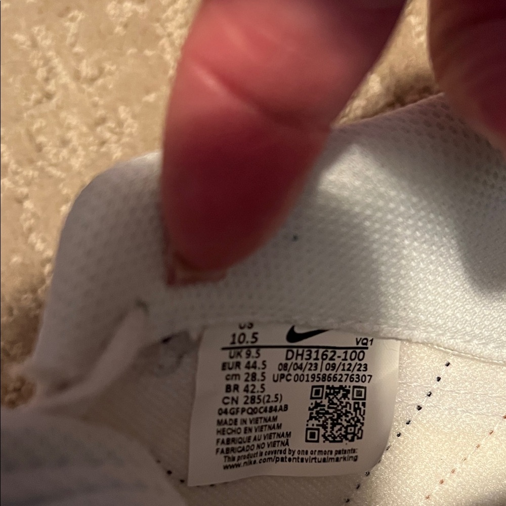 Nike White Sneakers with Black and Gold Details - Picture 2 of 3